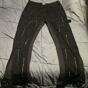 Gallery Dept Painted Black Denim Strap Jeans Men’s XL